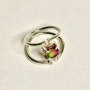 Watermelon Quartz bracket ring